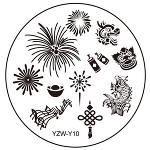 Läbimõõt 5,5 cm ümmargune küünekunsti tembeldusmall Pildiplaat 20 kujundust YZW-Y seeria küünte stantsimisplaadid maniküüri šabloonide komplekt