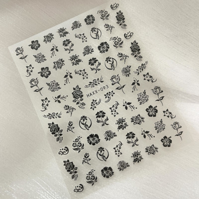 Μαύρα καρφιά πεταλούδα Αυτοκόλλητα Αυτοκόλλητα Αυτοκόλλητα Λευκά λουλούδια Αυτοκόλλητα Διακοσμήσεις Μανικιούρ Σχέδιο για Μανικιούρ Νυχιών Διακοσμήσεις Σαλόνι