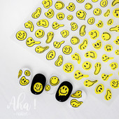 1 φύλλο Smile Nail Art Τρισδιάστατα αυτοκόλλητα Αυτοκόλλητα για νύχια Μανικιούρ Smiley Face Ιαπωνικά DIY Happy Accessories