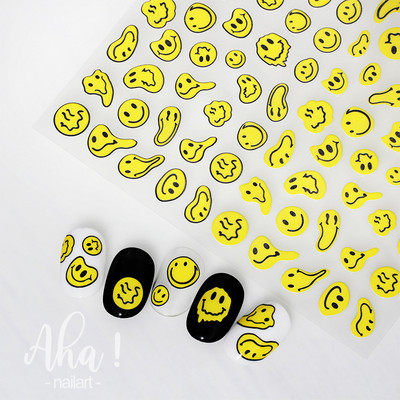 1 φύλλο Smile Nail Art Τρισδιάστατα αυτοκόλλητα Αυτοκόλλητα για νύχια Μανικιούρ Smiley Face Ιαπωνικά DIY Happy Accessories