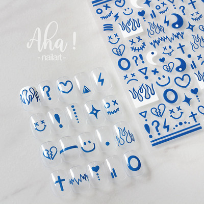 1 φύλλο Smile Nail Art Τρισδιάστατα αυτοκόλλητα Αυτοκόλλητα για νύχια Μανικιούρ Smiley Face Ιαπωνικά DIY Happy Accessories