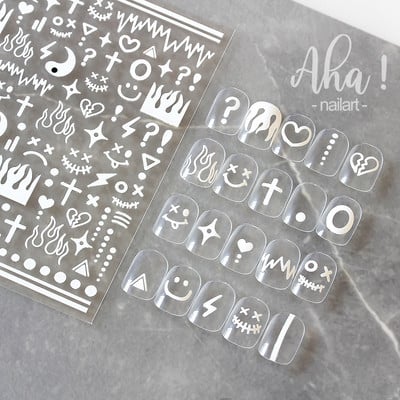 1 φύλλο Smile Nail Art Τρισδιάστατα αυτοκόλλητα Αυτοκόλλητα για νύχια Μανικιούρ Smiley Face Ιαπωνικά DIY Happy Accessories