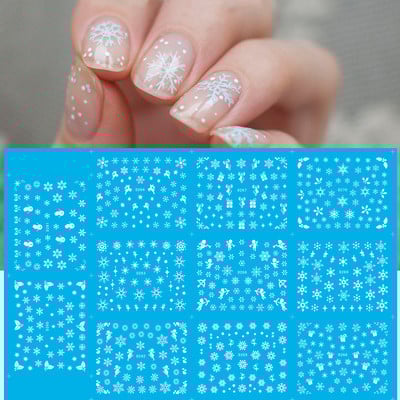 Pühade küüned Veeülekande kleebised Uusaasta Disain Kleebised Jõulupuu Hirve Kingitused Talvine maniküüri kaunistus CHBN2413-2424