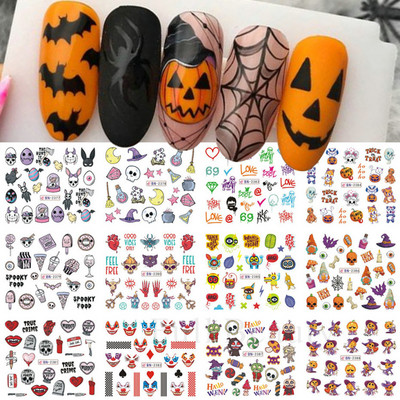 Pühade küüned Veeülekande kleebised Uusaasta Disain Kleebised Jõulupuu Hirve Kingitused Talvine maniküüri kaunistus CHBN2413-2424