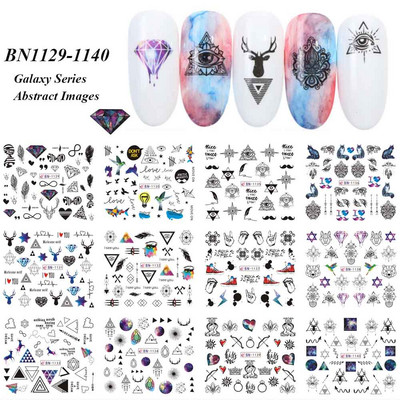 Pühade küüned Veeülekande kleebised Uusaasta Disain Kleebised Jõulupuu Hirve Kingitused Talvine maniküüri kaunistus CHBN2413-2424