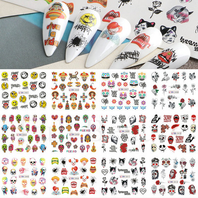 Pühade küüned Veeülekande kleebised Uusaasta Disain Kleebised Jõulupuu Hirve Kingitused Talvine maniküüri kaunistus CHBN2413-2424