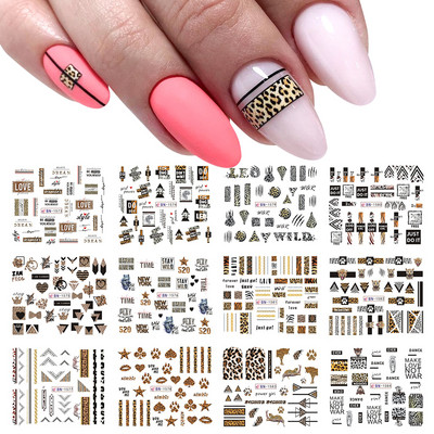 Pühade küüned Veeülekande kleebised Uusaasta Disain Kleebised Jõulupuu Hirve Kingitused Talvine maniküüri kaunistus CHBN2413-2424