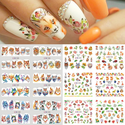 Pühade küüned Veeülekande kleebised Uusaasta Disain Kleebised Jõulupuu Hirve Kingitused Talvine maniküüri kaunistus CHBN2413-2424