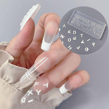 1 бр. Силиконова буква Шаблон за ноктопластика Резба на нокти Изкуство Направи си сам Азбука Инструменти Декорация Форма за нокти Форма за нокти Y1Y1