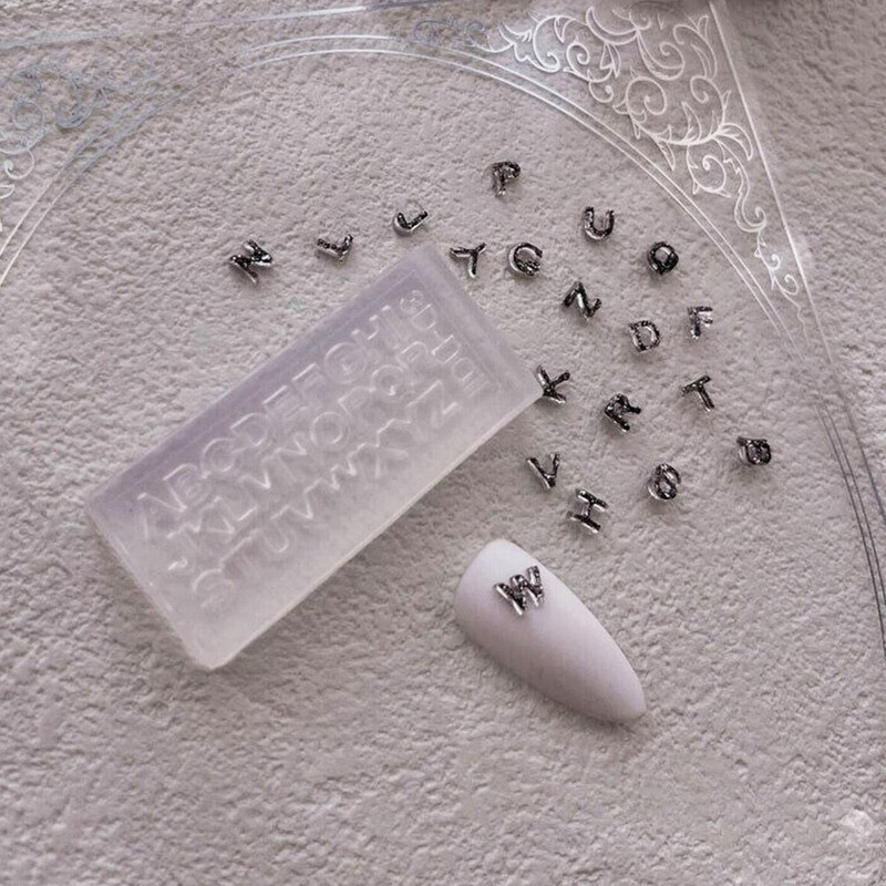 1 τεμ. Πρότυπο γράμματος σιλικόνης για τέχνη νυχιών Σάλπισμα νυχιών DIY Εργαλεία αλφαβήτου Διακόσμηση Καλούπι Καλούπι Νυχιών Νυχιών Y1Y1