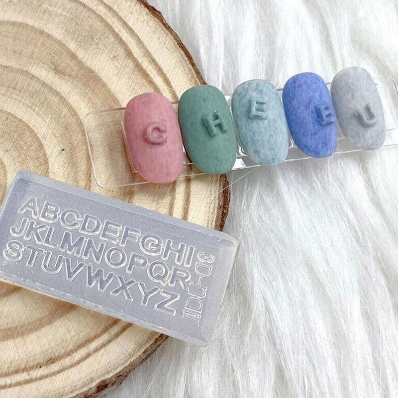 1 τεμ. Πρότυπο γράμματος σιλικόνης για τέχνη νυχιών Σάλπισμα νυχιών DIY Εργαλεία αλφαβήτου Διακόσμηση Καλούπι Καλούπι Νυχιών Νυχιών Y1Y1