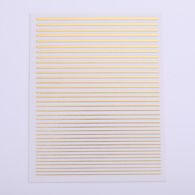 Kuldne 3D-küünekleebised, kõverad triibujooned, küünekleebised, gradient-kleeplint, küünte foolium, küünekleebised, hõbedased