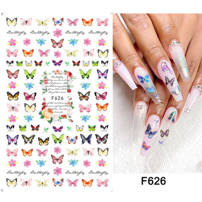 1 buc. Autocolante din folie 3D pentru unghii, inimă de Valentine, cu litere de dragoste, design drăguț, glisoare de desene animate, autocolante, ambalaje decorative cu gel NFF830-835