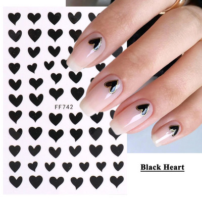 1 buc. Autocolante din folie 3D pentru unghii, inimă de Valentine, cu litere de dragoste, design drăguț, glisoare de desene animate, autocolante, ambalaje decorative cu gel NFF830-835