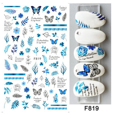 1 buc. Autocolante din folie 3D pentru unghii, inimă de Valentine, cu litere de dragoste, design drăguț, glisoare de desene animate, autocolante, ambalaje decorative cu gel NFF830-835