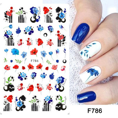 1 buc. Autocolante din folie 3D pentru unghii, inimă de Valentine, cu litere de dragoste, design drăguț, glisoare de desene animate, autocolante, ambalaje decorative cu gel NFF830-835