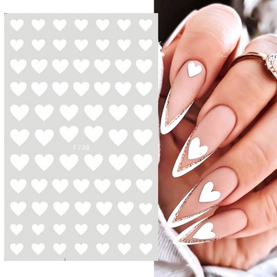1 buc. Autocolante din folie 3D pentru unghii, inimă de Valentine, cu litere de dragoste, design drăguț, glisoare de desene animate, autocolante, ambalaje decorative cu gel NFF830-835