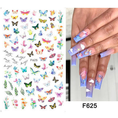 1 buc. Autocolante din folie 3D pentru unghii, inimă de Valentine, cu litere de dragoste, design drăguț, glisoare de desene animate, autocolante, ambalaje decorative cu gel NFF830-835