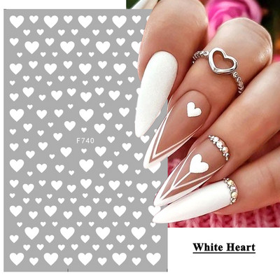 1 buc. Autocolante din folie 3D pentru unghii, inimă de Valentine, cu litere de dragoste, design drăguț, glisoare de desene animate, autocolante, ambalaje decorative cu gel NFF830-835