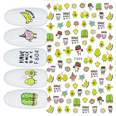 1 buc. Autocolante din folie 3D pentru unghii, inimă de Valentine, cu litere de dragoste, design drăguț, glisoare de desene animate, autocolante, ambalaje decorative cu gel NFF830-835