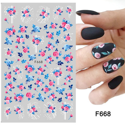 1 buc. Autocolante din folie 3D pentru unghii, inimă de Valentine, cu litere de dragoste, design drăguț, glisoare de desene animate, autocolante, ambalaje decorative cu gel NFF830-835