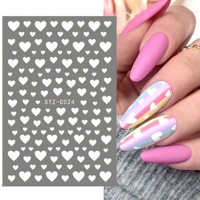 1 buc. Autocolante din folie 3D pentru unghii, inimă de Valentine, cu litere de dragoste, design drăguț, glisoare de desene animate, autocolante, ambalaje decorative cu gel NFF830-835