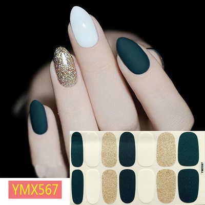 1 φύλλο Κορέα αυτοκόλλητο νυχιών με πλήρες κάλυμμα Nail Art Wraps Διακοσμήσεις DIY Μανικιούρ Slider Nail Vinyls Nails Decals Μανικιούρ Τέχνη