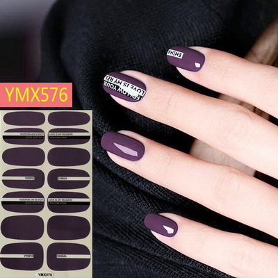 1 φύλλο Κορέα αυτοκόλλητο νυχιών με πλήρες κάλυμμα Nail Art Wraps Διακοσμήσεις DIY Μανικιούρ Slider Nail Vinyls Nails Decals Μανικιούρ Τέχνη