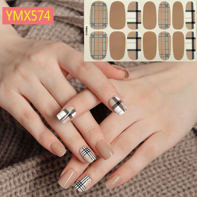 1 φύλλο Κορέα αυτοκόλλητο νυχιών με πλήρες κάλυμμα Nail Art Wraps Διακοσμήσεις DIY Μανικιούρ Slider Nail Vinyls Nails Decals Μανικιούρ Τέχνη