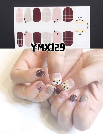 1 φύλλο Κορέα αυτοκόλλητο νυχιών με πλήρες κάλυμμα Nail Art Wraps Διακοσμήσεις DIY Μανικιούρ Slider Nail Vinyls Nails Decals Μανικιούρ Τέχνη