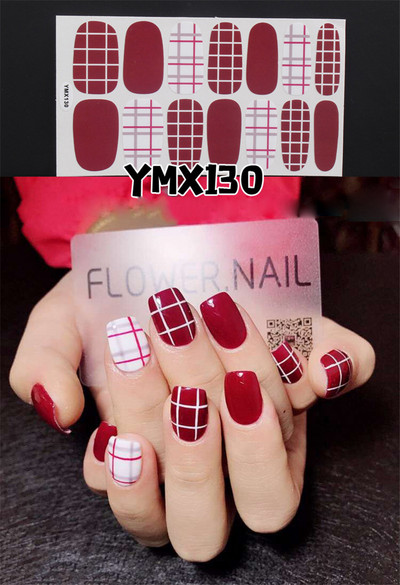 1 φύλλο Κορέα αυτοκόλλητο νυχιών με πλήρες κάλυμμα Nail Art Wraps Διακοσμήσεις DIY Μανικιούρ Slider Nail Vinyls Nails Decals Μανικιούρ Τέχνη