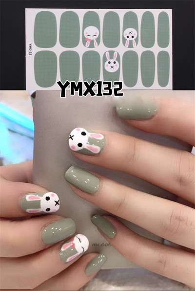 1 φύλλο Κορέα αυτοκόλλητο νυχιών με πλήρες κάλυμμα Nail Art Wraps Διακοσμήσεις DIY Μανικιούρ Slider Nail Vinyls Nails Decals Μανικιούρ Τέχνη