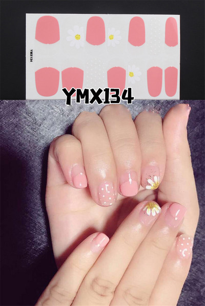 1 φύλλο Κορέα αυτοκόλλητο νυχιών με πλήρες κάλυμμα Nail Art Wraps Διακοσμήσεις DIY Μανικιούρ Slider Nail Vinyls Nails Decals Μανικιούρ Τέχνη