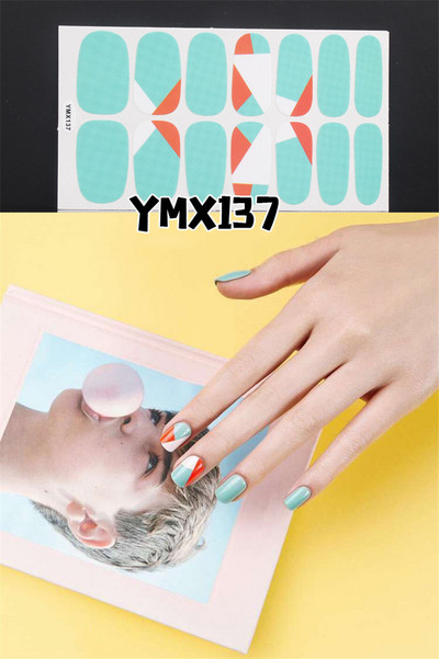 1 φύλλο Κορέα αυτοκόλλητο νυχιών με πλήρες κάλυμμα Nail Art Wraps Διακοσμήσεις DIY Μανικιούρ Slider Nail Vinyls Nails Decals Μανικιούρ Τέχνη