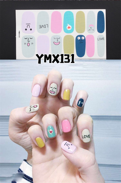 1 φύλλο Κορέα αυτοκόλλητο νυχιών με πλήρες κάλυμμα Nail Art Wraps Διακοσμήσεις DIY Μανικιούρ Slider Nail Vinyls Nails Decals Μανικιούρ Τέχνη