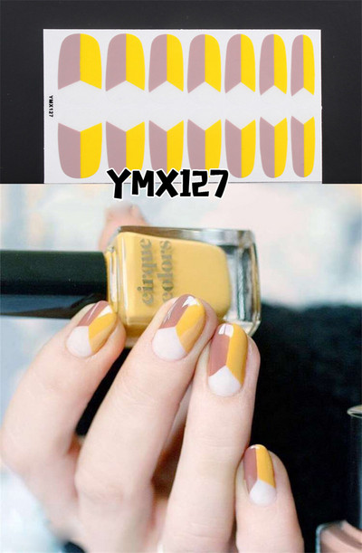 1 φύλλο Κορέα αυτοκόλλητο νυχιών με πλήρες κάλυμμα Nail Art Wraps Διακοσμήσεις DIY Μανικιούρ Slider Nail Vinyls Nails Decals Μανικιούρ Τέχνη