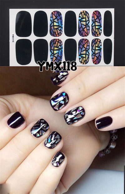 1 φύλλο Κορέα αυτοκόλλητο νυχιών με πλήρες κάλυμμα Nail Art Wraps Διακοσμήσεις DIY Μανικιούρ Slider Nail Vinyls Nails Decals Μανικιούρ Τέχνη