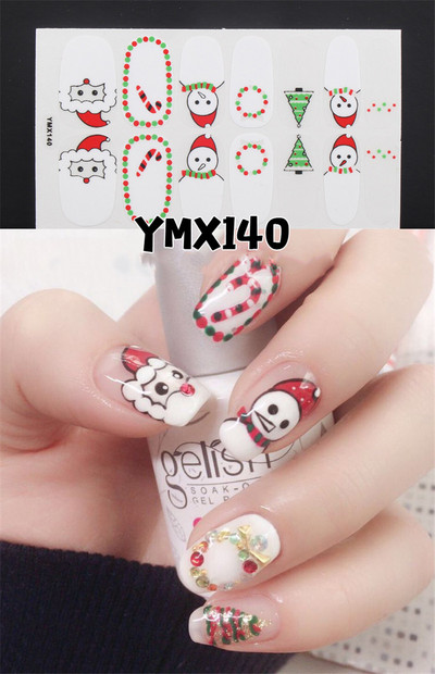 1 φύλλο Κορέα αυτοκόλλητο νυχιών με πλήρες κάλυμμα Nail Art Wraps Διακοσμήσεις DIY Μανικιούρ Slider Nail Vinyls Nails Decals Μανικιούρ Τέχνη