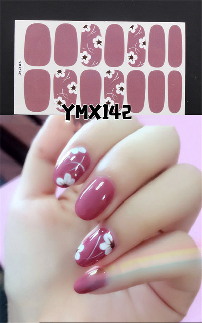 1 φύλλο Κορέα αυτοκόλλητο νυχιών με πλήρες κάλυμμα Nail Art Wraps Διακοσμήσεις DIY Μανικιούρ Slider Nail Vinyls Nails Decals Μανικιούρ Τέχνη