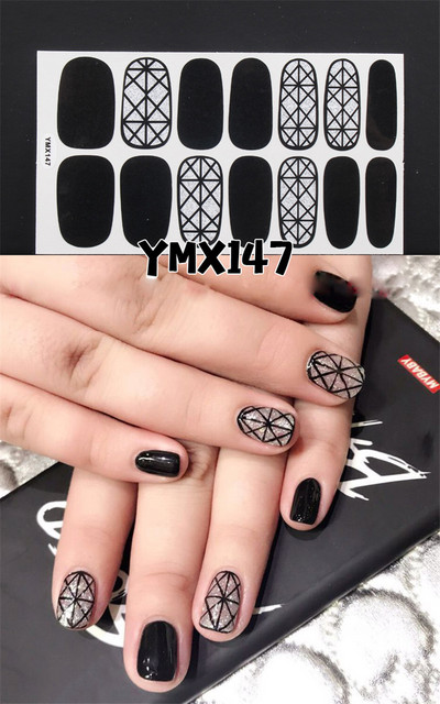 1 φύλλο Κορέα αυτοκόλλητο νυχιών με πλήρες κάλυμμα Nail Art Wraps Διακοσμήσεις DIY Μανικιούρ Slider Nail Vinyls Nails Decals Μανικιούρ Τέχνη