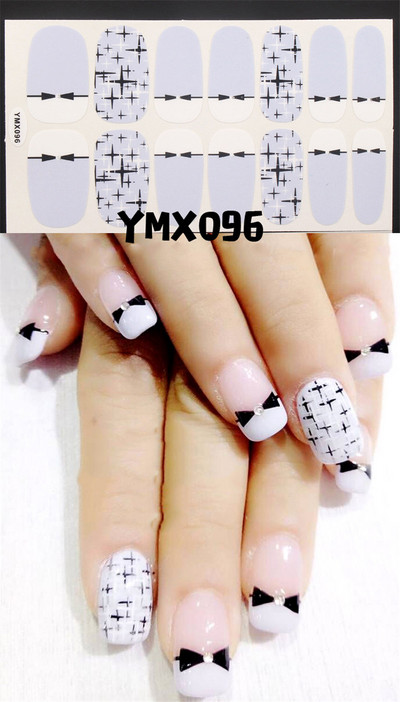 1 φύλλο Κορέα αυτοκόλλητο νυχιών με πλήρες κάλυμμα Nail Art Wraps Διακοσμήσεις DIY Μανικιούρ Slider Nail Vinyls Nails Decals Μανικιούρ Τέχνη