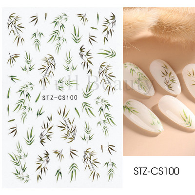 3D Nyári Virágok Körömlakk Matricák Geometrikus Kék Levelek Százszorszép Design Matricák Virágzó Sakura Dekoráció Barkács pakolások CHF844-853