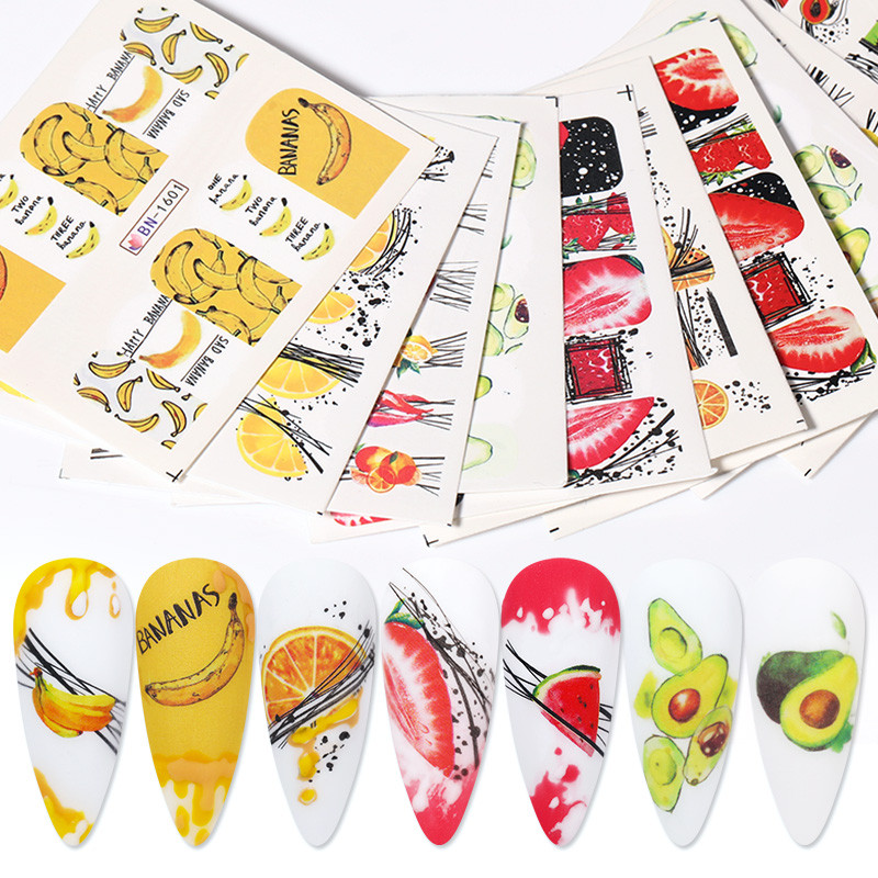 1 tk avokaado/arbuusi/apelsini küünekleebised suvised puuviljalehed ülekandekleebised küünte liugurid. Tee ise kaunistus maniküür