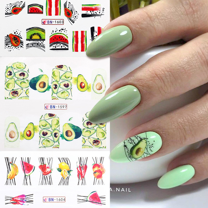 1 tk avokaado/arbuusi/apelsini küünekleebised suvised puuviljalehed ülekandekleebised küünte liugurid. Tee ise kaunistus maniküür