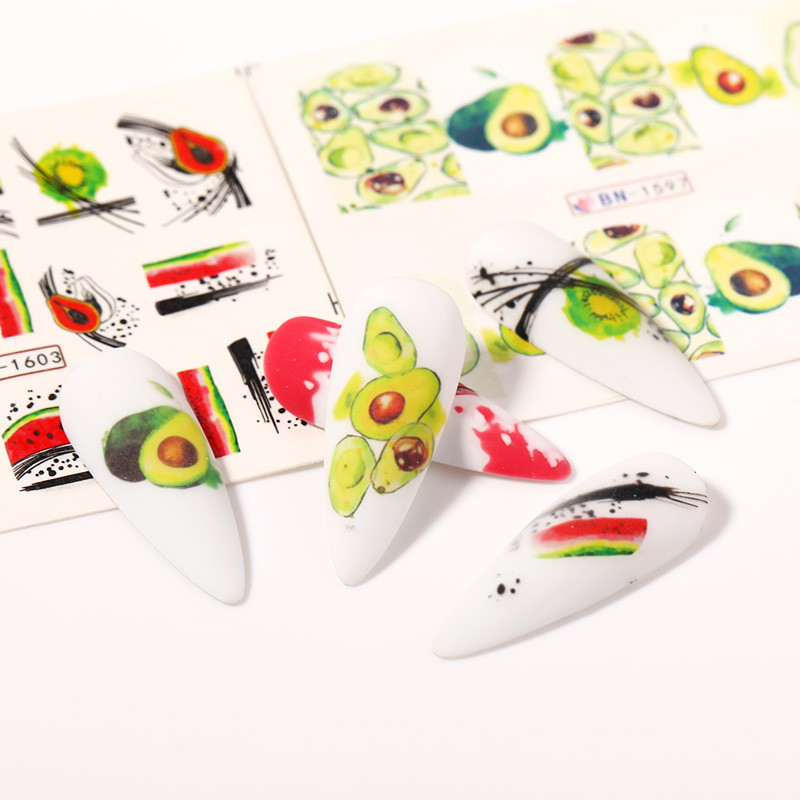 1 tk avokaado/arbuusi/apelsini küünekleebised suvised puuviljalehed ülekandekleebised küünte liugurid. Tee ise kaunistus maniküür