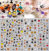 Autocolante Nail Art Accesorii Halloween Nails Art Manichiura Spate Lipici Decal Decoratiuni Autocolante pentru unghii Sfaturi Autocolant de frumusete