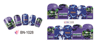 Autocolante Nail Art Accesorii Halloween Nails Art Manichiura Spate Lipici Decal Decoratiuni Autocolante pentru unghii Sfaturi Autocolant de frumusete