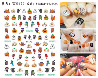 Autocolante Nail Art Accesorii Halloween Nails Art Manichiura Spate Lipici Decal Decoratiuni Autocolante pentru unghii Sfaturi Autocolant de frumusete