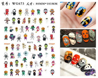 Autocolante Nail Art Accesorii Halloween Nails Art Manichiura Spate Lipici Decal Decoratiuni Autocolante pentru unghii Sfaturi Autocolant de frumusete