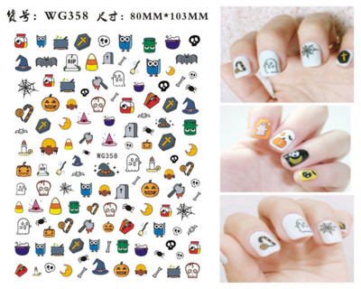 Autocolante Nail Art Accesorii Halloween Nails Art Manichiura Spate Lipici Decal Decoratiuni Autocolante pentru unghii Sfaturi Autocolant de frumusete